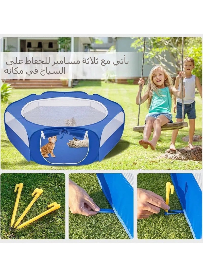 عام سور دجاج محمول للاستعمال في الهواء الطلق، قابل للطي. يصلح كسور لأرانب وقطط وكلاب وبطات وحيوانات أليفة أخرى. كما يُستخدم كجريدة للدجاج. - Image 3