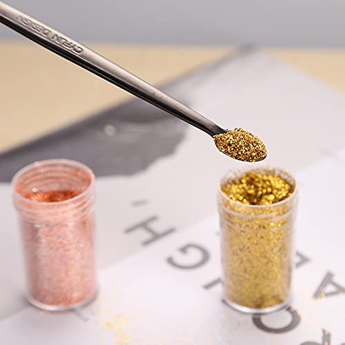 CYFUN DESIGN 5 Colors 304 Stainless Steel Craft Spoons Set for DIY Scrapbooking Glitter Embossing Powders Sequins and Other Small Embellishment Craft Cardmaking High Lighten - Image 5