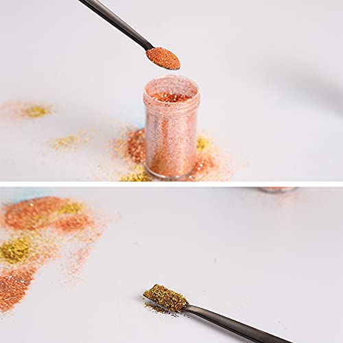 CYFUN DESIGN 5 Colors 304 Stainless Steel Craft Spoons Set for DIY Scrapbooking Glitter Embossing Powders Sequins and Other Small Embellishment Craft Cardmaking High Lighten - Image 4