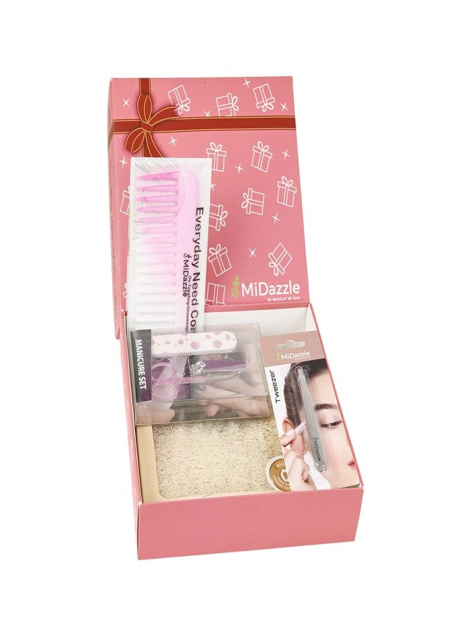 MiDazzle Beauty Gift Box Set with Loofah, Tweezers, Comb and Manicure Tools - Image 4