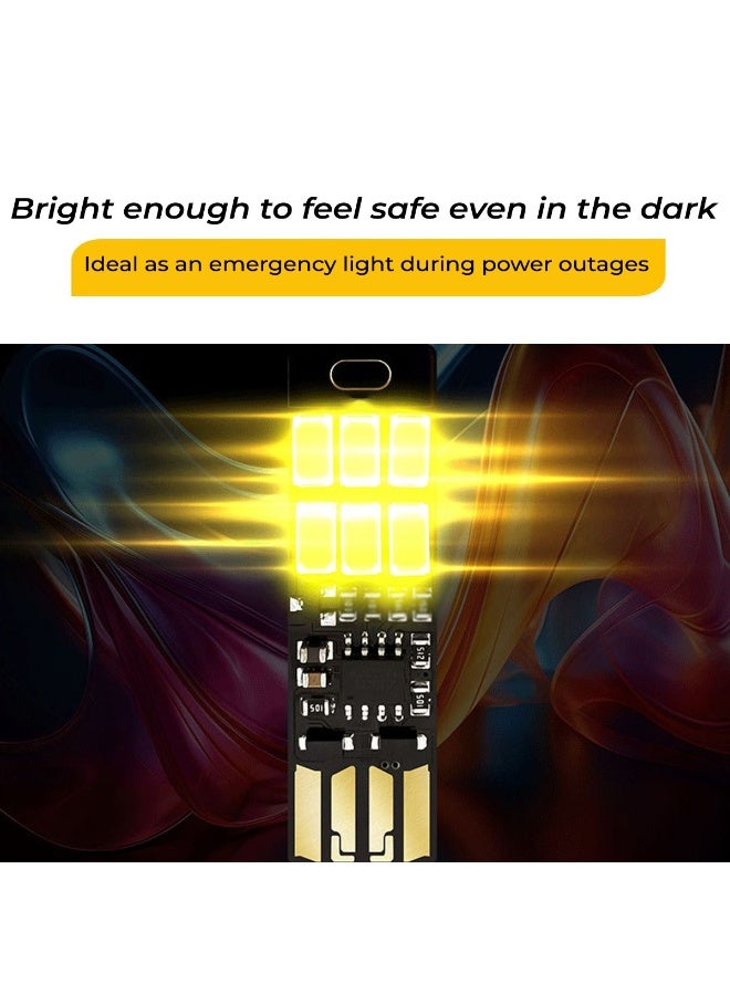 مصباح LED صغير يعمل بمنفذ USB مع مفتاح لمس، سطوع قابل للتعديل، 6 مصابيح LED، مصباح USB محمول للسيارة، الكمبيوتر المحمول، بنك الطاقة، إضاءة الطوارئ - ضوء دافئ - Image 4