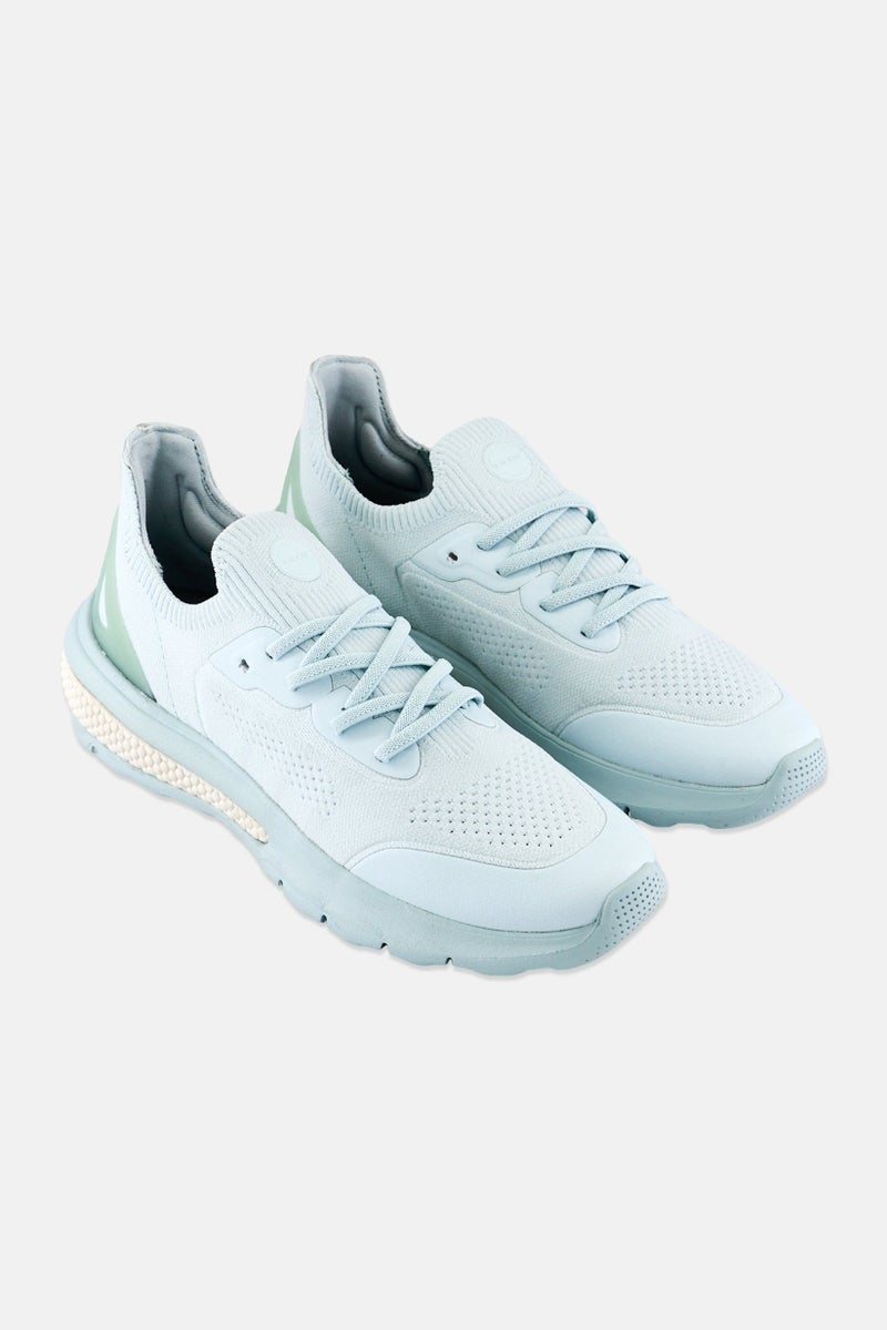 GEOX Women Brand Logo Lace Up Shoes, Light Blue  - Image 1