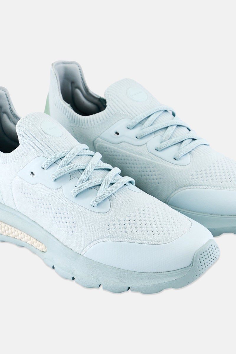 GEOX Women Brand Logo Lace Up Shoes, Light Blue  - Image 3