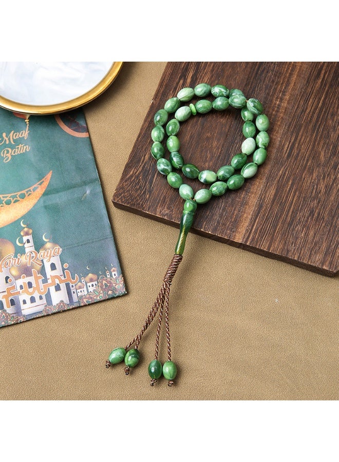 NIBEMINENT 33 Muslim Prayer Beads Green/12mm 