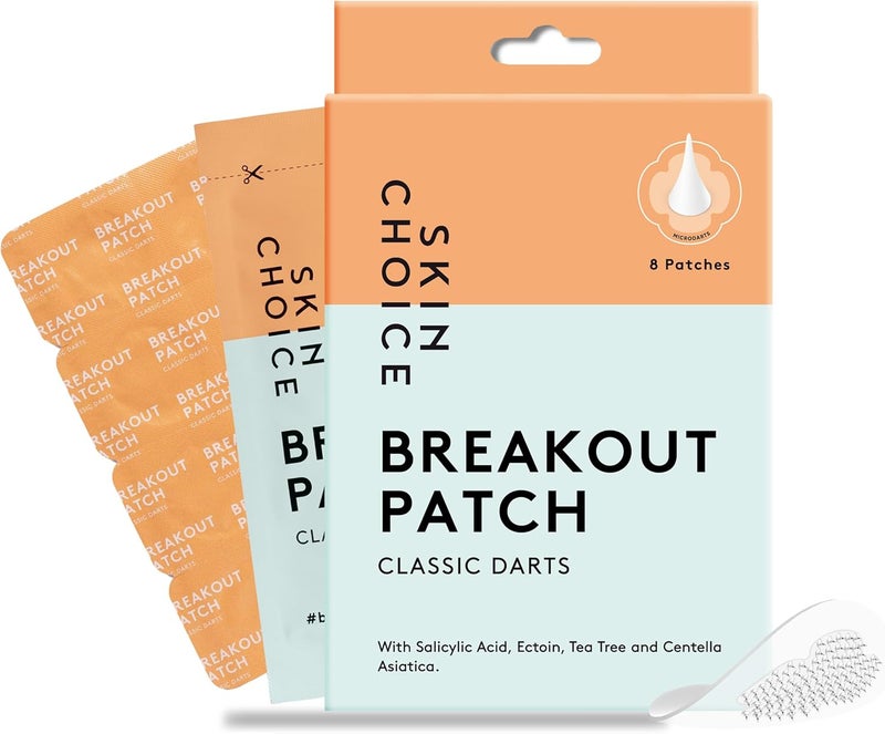SKIN CHOICE Microdart Pimple Patches with Salicylic Acid Hyaluronic Acid CICA Tea Tree Early Stage Acne Spot Treatment Dots Hydrocolloid Patch for Spots Vegan CrueltyFree Korean Skincare 8 Pcs