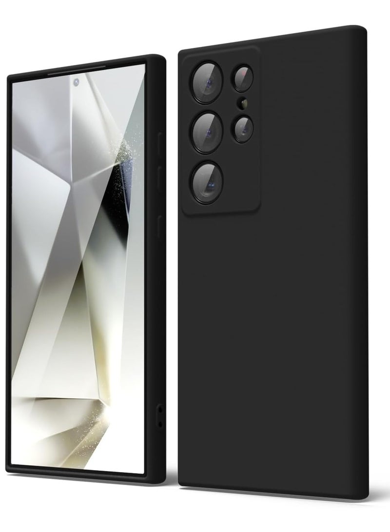 Case for Samsung Galaxy S24 Ultra Soft Silicone Cover Shockproof Matte Finish Back Cover Inner Fabric Lining with Camera Protection Case - Image 1