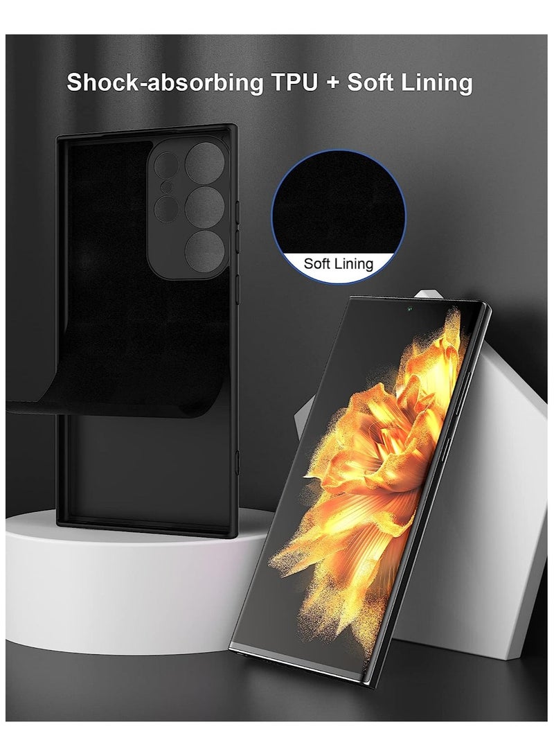 Case for Samsung Galaxy S24 Ultra Soft Silicone Cover Shockproof Matte Finish Back Cover Inner Fabric Lining with Camera Protection Case - Image 3