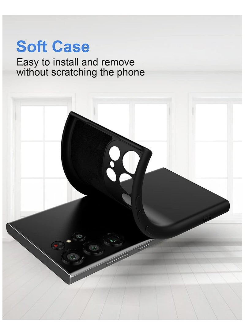 Case for Samsung Galaxy S24 Ultra Soft Silicone Cover Shockproof Matte Finish Back Cover Inner Fabric Lining with Camera Protection Case - Image 2