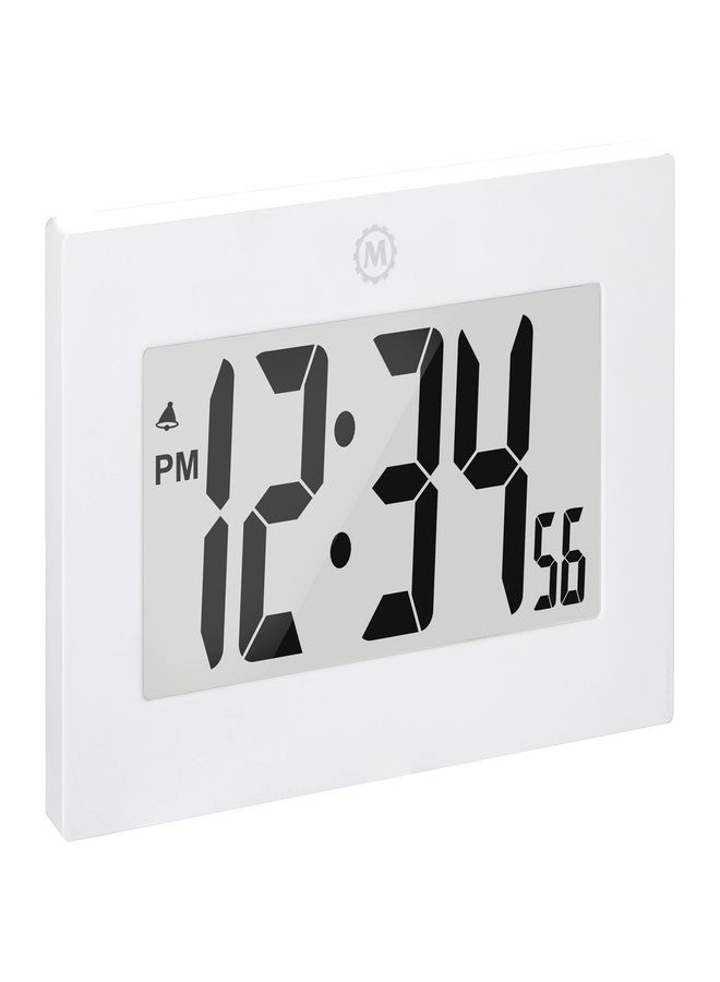 MARATHON Large Digital Wall Clock with 8” Display, White - Easy to Read - Image 4