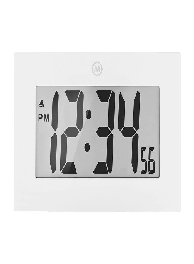 MARATHON Large Digital Wall Clock with 8” Display, White - Easy to Read - Image 1
