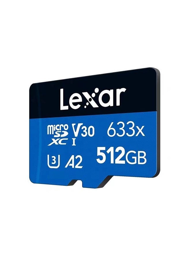 بطاقة ذاكرة Micro SD Lexar 633x، سعة 512 جيجابايت، مناسبة للهواتف الذكية/الأجهزة اللوحية/الكاميرات، بسرعة قراءة تبلغ 100 ميجابايت/ثانية - Image 1