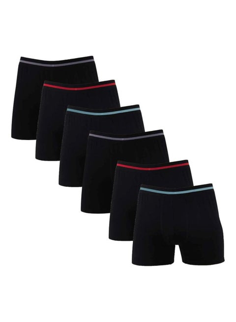 Dice Pack of 6 Black Color Cotton Boxer Underwear for Men