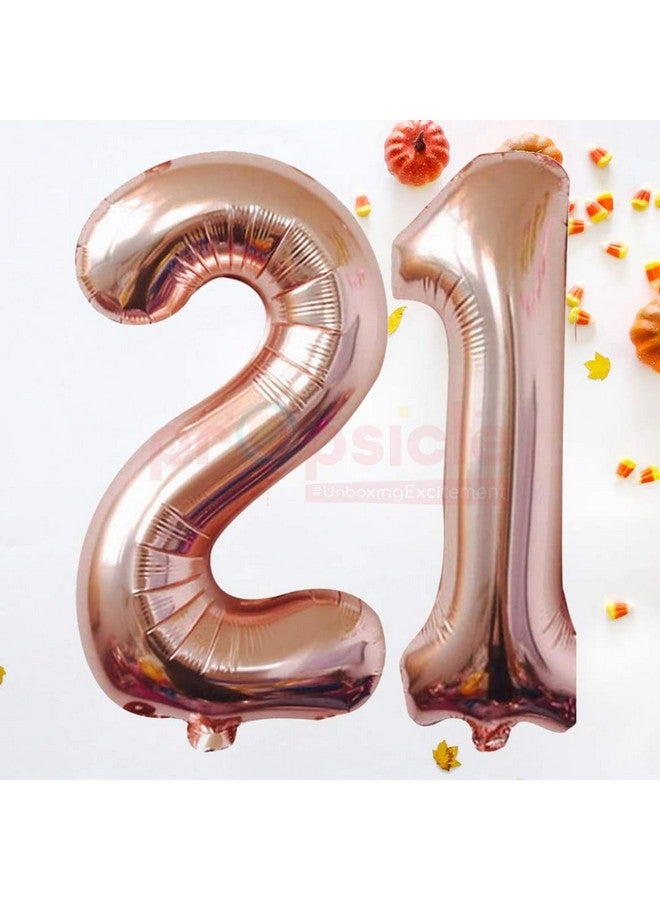 Propsicle بالون هليوم فويل رقم 21 بمقاس 16 بوصة من بروبسيكل لتزيين حفلات عيد الميلاد باللون الوردي الذهبي - عبوة من 2 - Image 4