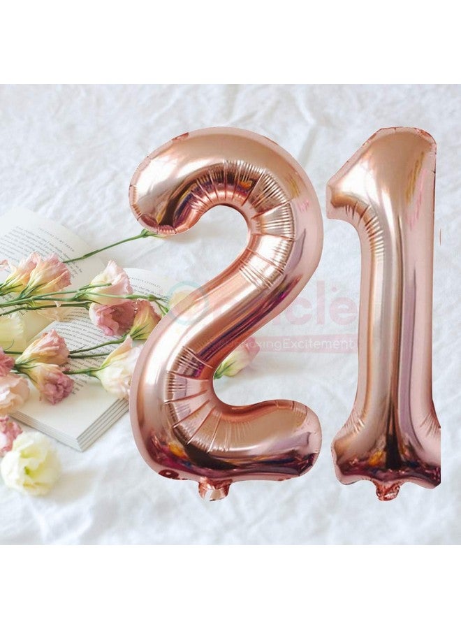 Propsicle بالون هليوم فويل رقم 21 بمقاس 16 بوصة من بروبسيكل لتزيين حفلات عيد الميلاد باللون الوردي الذهبي - عبوة من 2 - Image 5