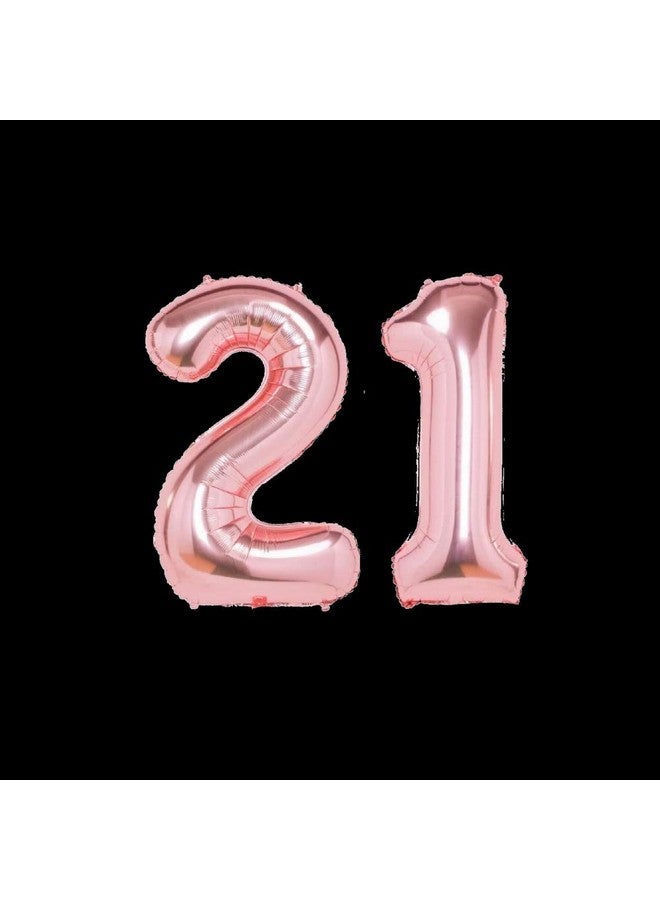 Propsicle بالون هليوم فويل رقم 21 بمقاس 16 بوصة من بروبسيكل لتزيين حفلات عيد الميلاد باللون الوردي الذهبي - عبوة من 2 - Image 3