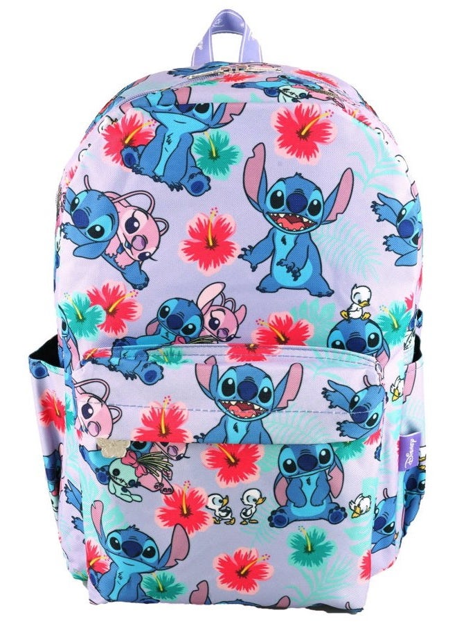 Wondapop Disney Lilo & Stitch 16 Inch Deluxe Backpack with Laptop Compartment, Lavender, Large, Casual Daypack - Image 1