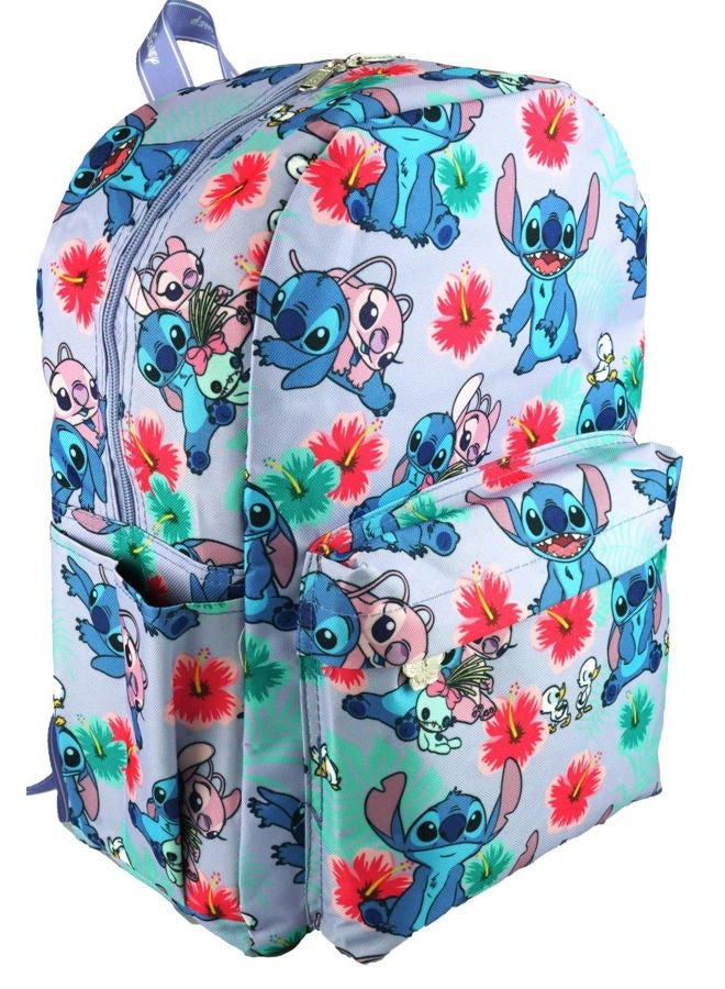 Wondapop Disney Lilo & Stitch 16 Inch Deluxe Backpack with Laptop Compartment, Lavender, Large, Casual Daypack - Image 2