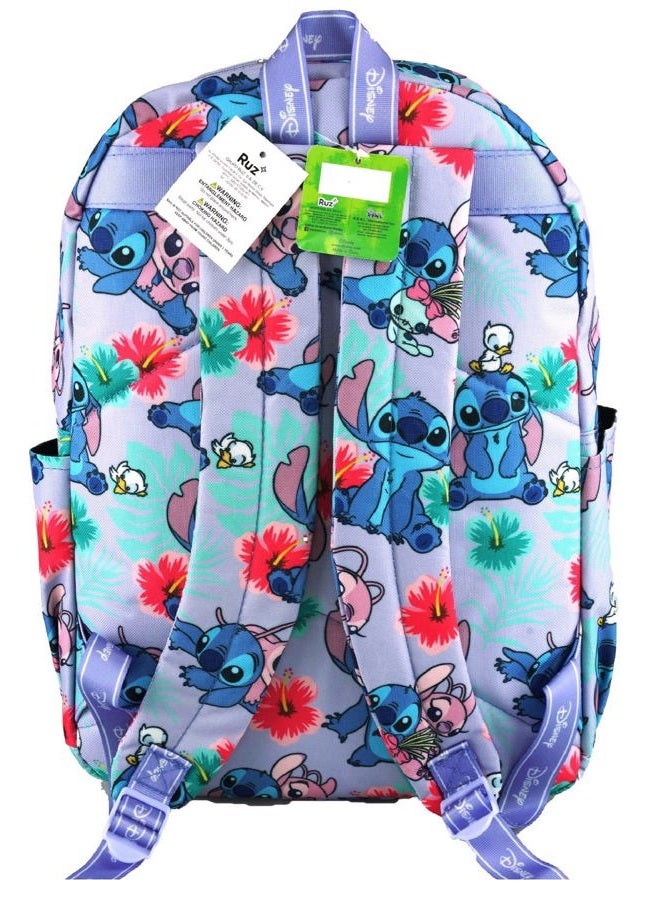 Wondapop Disney Lilo & Stitch 16 Inch Deluxe Backpack with Laptop Compartment, Lavender, Large, Casual Daypack - Image 4