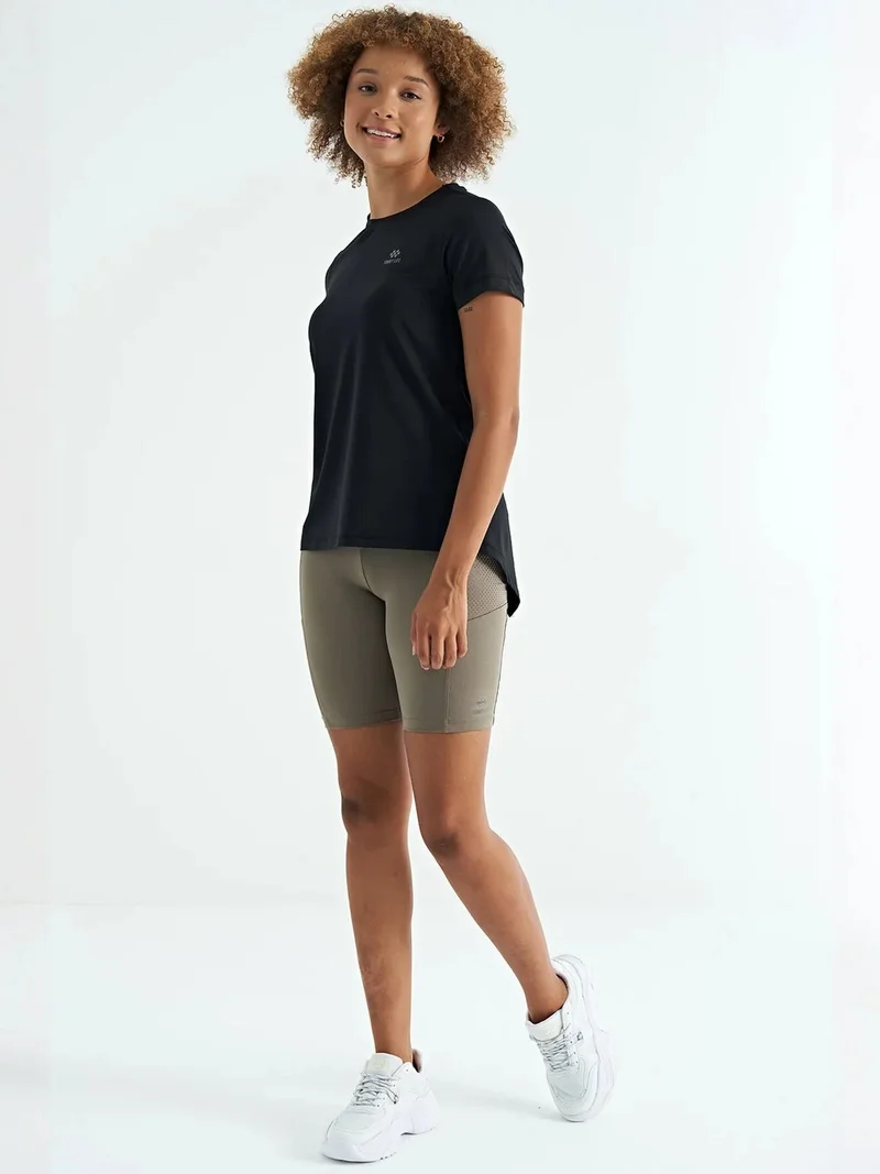 TOMMYLIFE TOMMY Women's relaxed crew neck T-shirt with side slits