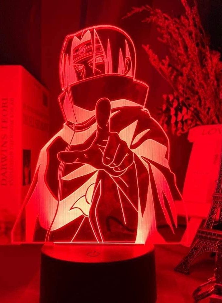 althiqahkey Multicolour 3D Illusion Lamp 3D Lamp Anime Naruto Itachi Uchiha Figure Nightlight Child Bedroom Decor Cool Birthday Gift Colorful LED Night Light Sasuke Itachi - Image 3