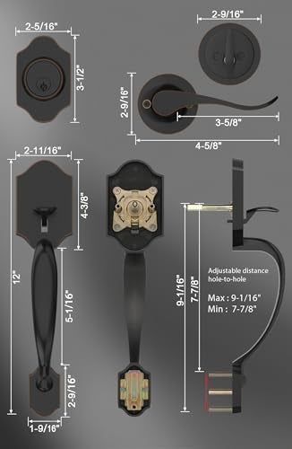 goldenwarm Front Door Lock Set, Oil-Rubbed Bronze Front Door Handle and Deadbolt Set, Exterior Door Lock Set, Front Door Handles and Locks - Image 4