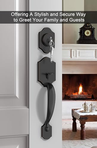 goldenwarm Front Door Lock Set, Oil-Rubbed Bronze Front Door Handle and Deadbolt Set, Exterior Door Lock Set, Front Door Handles and Locks - Image 2