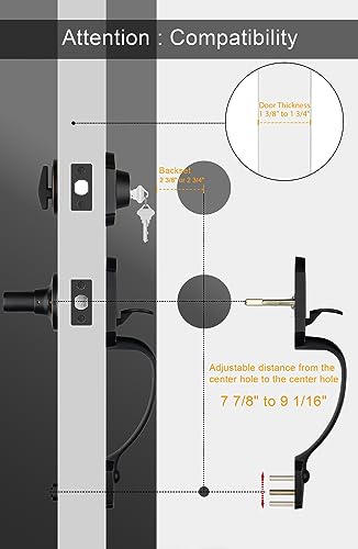goldenwarm Front Door Lock Set, Oil-Rubbed Bronze Front Door Handle and Deadbolt Set, Exterior Door Lock Set, Front Door Handles and Locks - Image 5