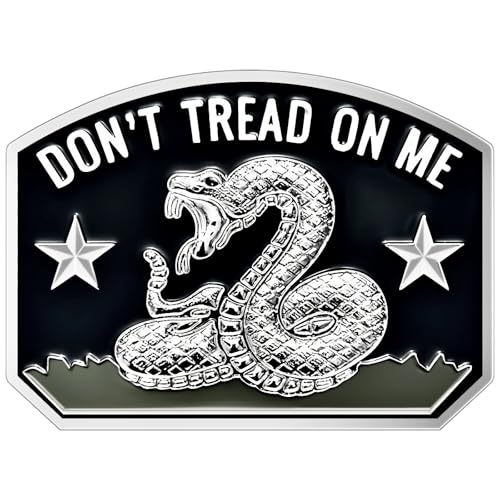 LWQLZY Gadsden Flag Rattlesnake Car Emblem 3D Metal Decal with DonT Tread ON ME Slogan 3M Adhesive Perfect for Cars Motorcycles Windows Doors and Flat Surfaces Chrome - Image 1