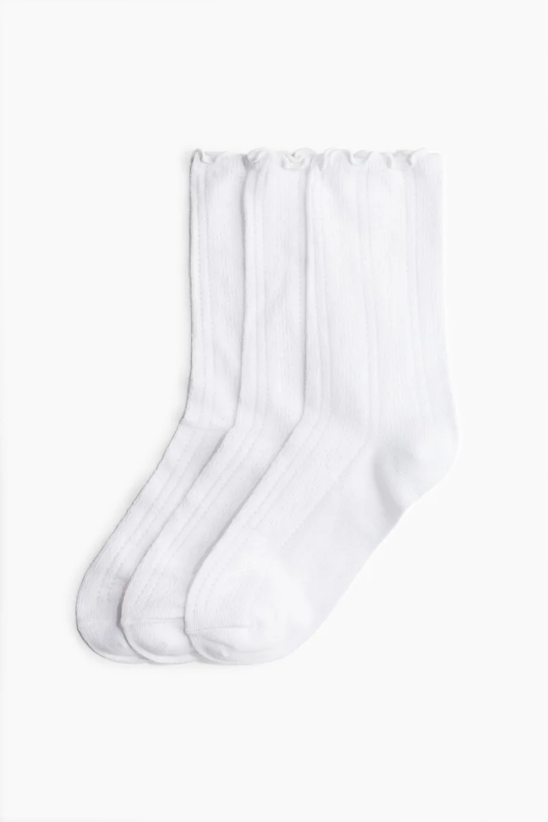 H&M 3-pack pointelle-knit socks