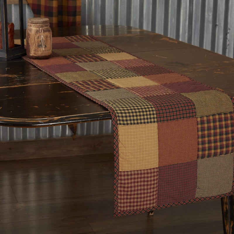 VHC Brands, Heritage Farms, Cotton, 13x48, Quilted Runner, Red - Image 1