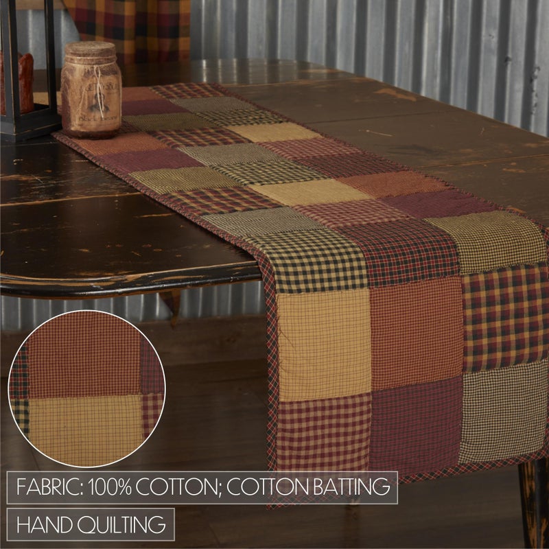 VHC Brands, Heritage Farms, Cotton, 13x48, Quilted Runner, Red - Image 3