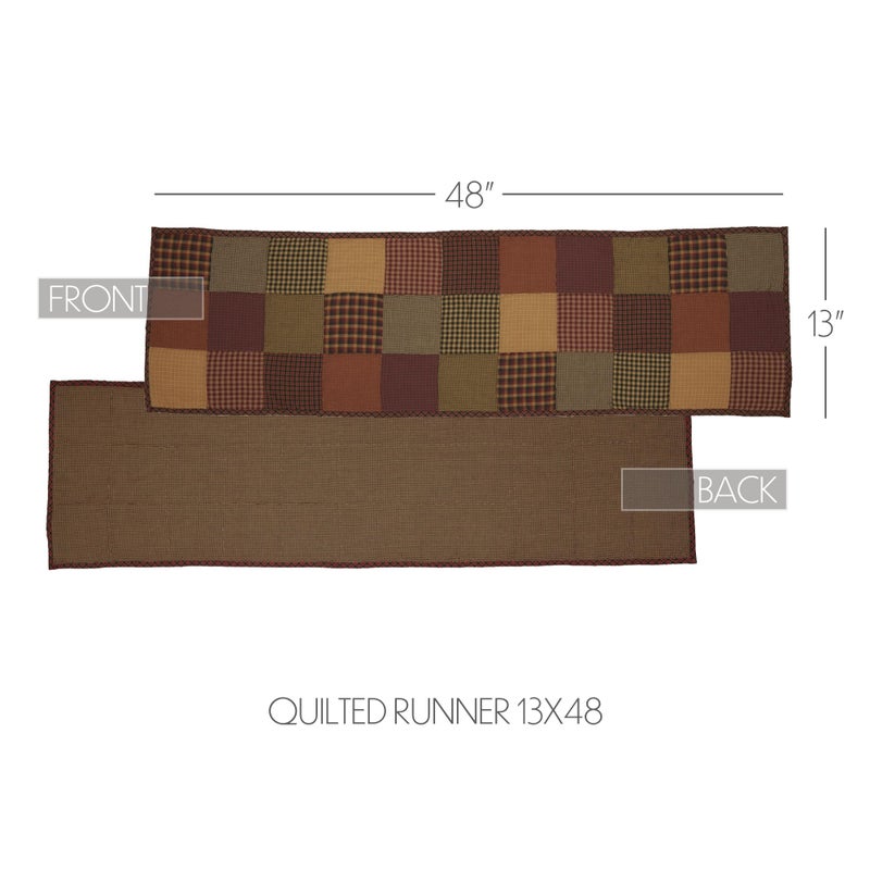VHC Brands, Heritage Farms, Cotton, 13x48, Quilted Runner, Red - Image 2