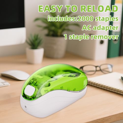 Craftinova Electric Stapler，Including 2000 Staples and 1 Staple Remover, Suitable for Palm Size and high Comfort，25 Sheet Capacity, AC Adapter or Battery Powered，Battery not Included - Image 3