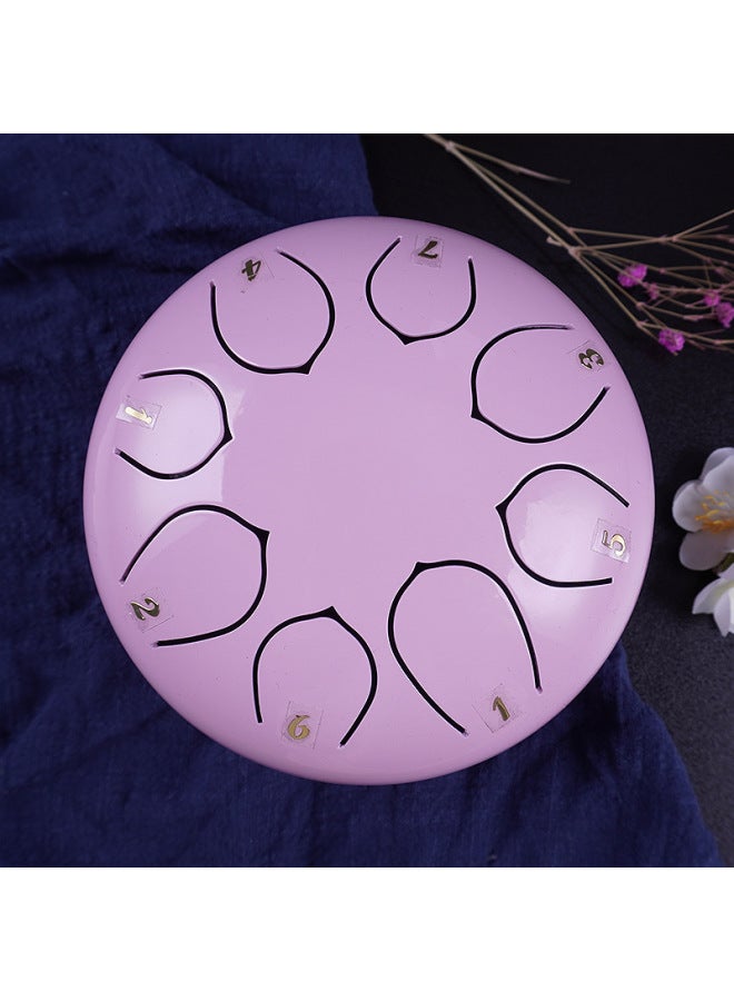 Hollowing Drum 6-inch 8-tone Full Syllable Lotus Drum Children's Educational Percussion Instrument Enlightenment Toy Source Factory-Color:Milk Sugar Powder  - Image 5
