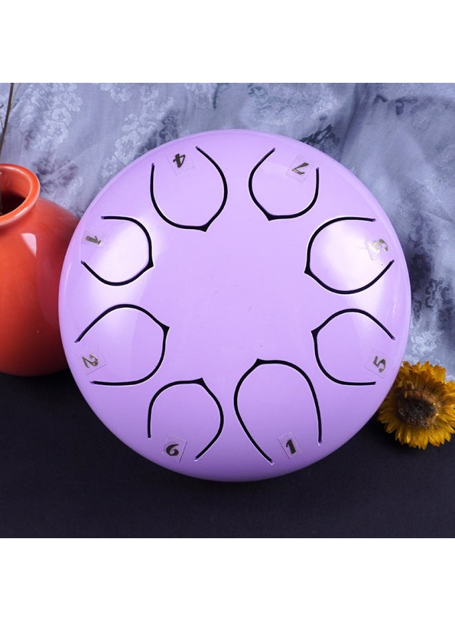 Hollowing Drum 6-inch 8-tone Full Syllable Lotus Drum Children's Educational Percussion Instrument Enlightenment Toy Source Factory-Color:Milk Sugar Powder  - Image 2
