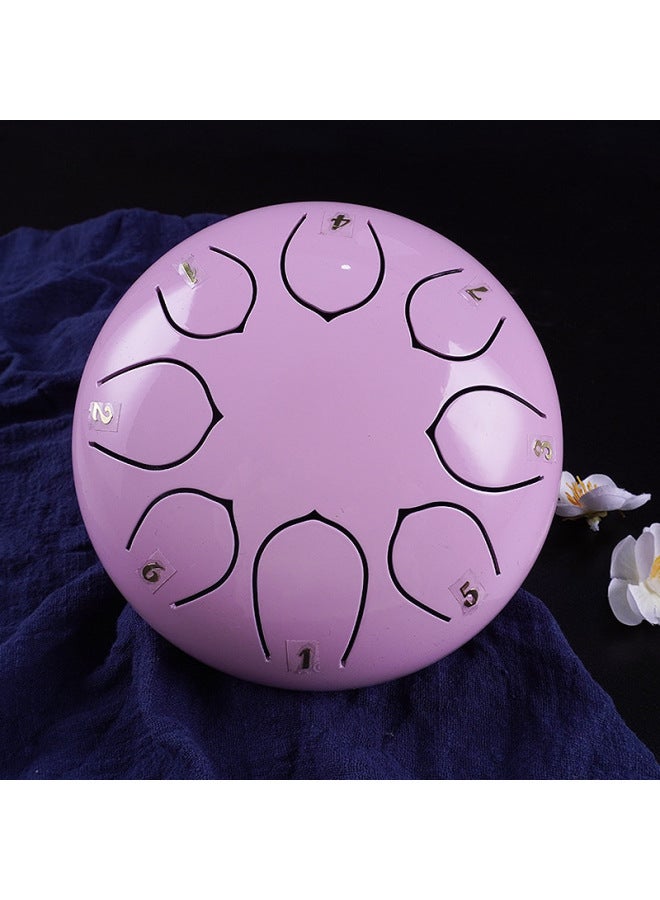 Hollowing Drum 6-inch 8-tone Full Syllable Lotus Drum Children's Educational Percussion Instrument Enlightenment Toy Source Factory-Color:Milk Sugar Powder  - Image 1