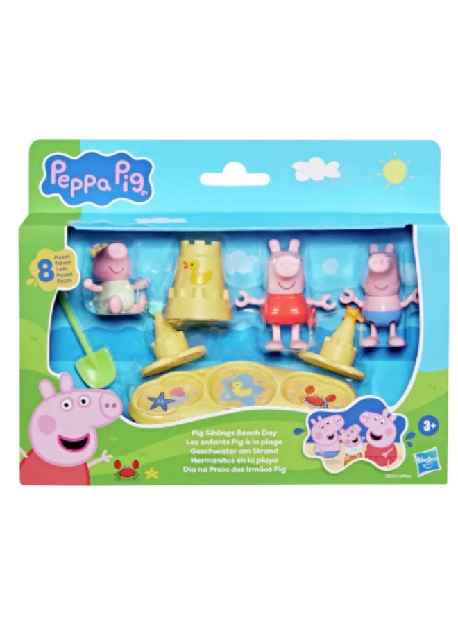 Hasbro Games Peppa Pig Siblings Beach Day Playset with Figures & Accessories - Image 1