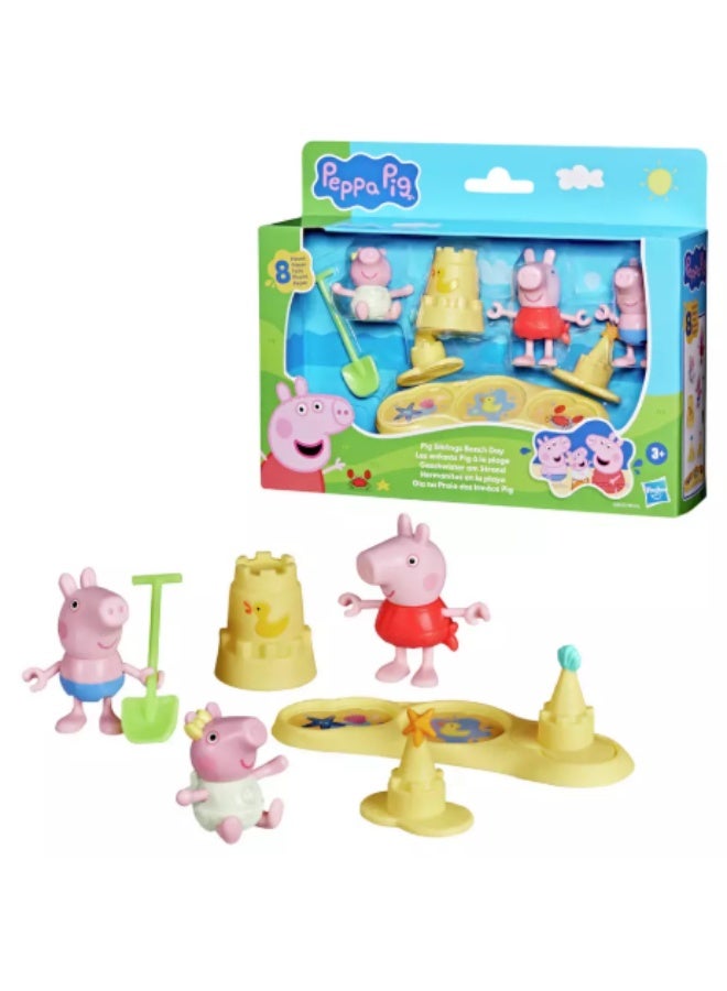 Hasbro Games Peppa Pig Siblings Beach Day Playset with Figures & Accessories - Image 2