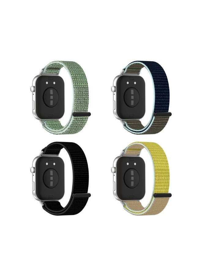 HW 4pcs Nylon Woven Strap, Suitable For Huawei Fit 3/Fit 4/Fit 4 Pro, Waterproof, Breathable, Adjustable Sports Strap - Image 2