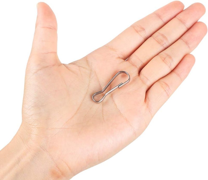 Newflager 80 Pack 304 Stainless Steel Metal Spring Hooks, Rust-Proof Lanyard Snap Clip Hooks, Ideal for Key Chain, ID Card, DIY - 1.26 Inch（32mm） - Image 2