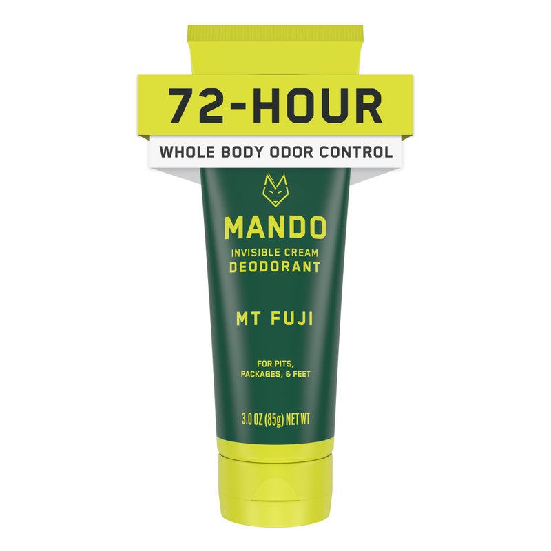 Mando Whole Body Deodorant For Men - Invisible Cream - 72 Hour Odor Control - Aluminum Free, Baking Soda Free, Skin Safe - 3 Ounce Tube (Mt Fuji) - Image 1