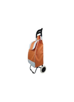 MIRFA 2 Wheels Foldable Grocery Shopping Trolley With Detachable Bag (Orange) 