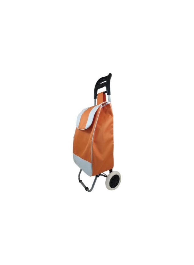 MIRFA 2 Wheels Foldable Grocery Shopping Trolley With Detachable Bag (Orange) 
