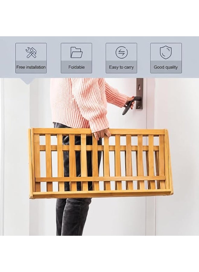 Sturdy bamboo shoe rack, four-shelf foldable storage shelf, large capacity, ideal organizer for entryway, closet, bedroom, living room, bathroom, space saver, versatile portable shelf, no assembly required - Image 5