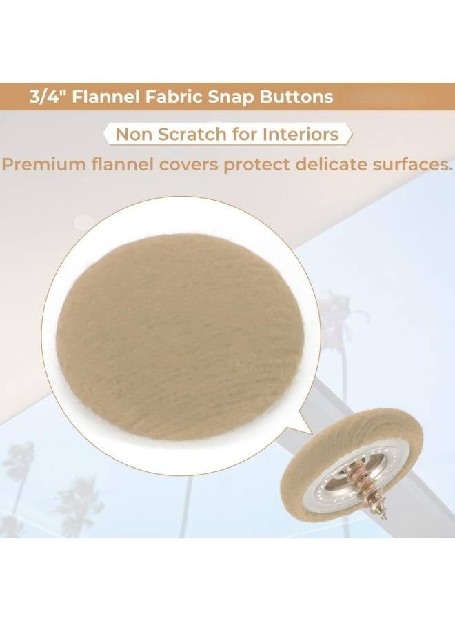 50 قطعة من الأزرار المصنوعة من قماش الفلانيل باللون البيج مقاس 3/4 بوصة - أزرار تنجيد مقاومة للخدش للأثاث المعنقدة وبطانات رؤوس السيارات والديكورات الداخلية للمركبات الترفيهية - Image 4