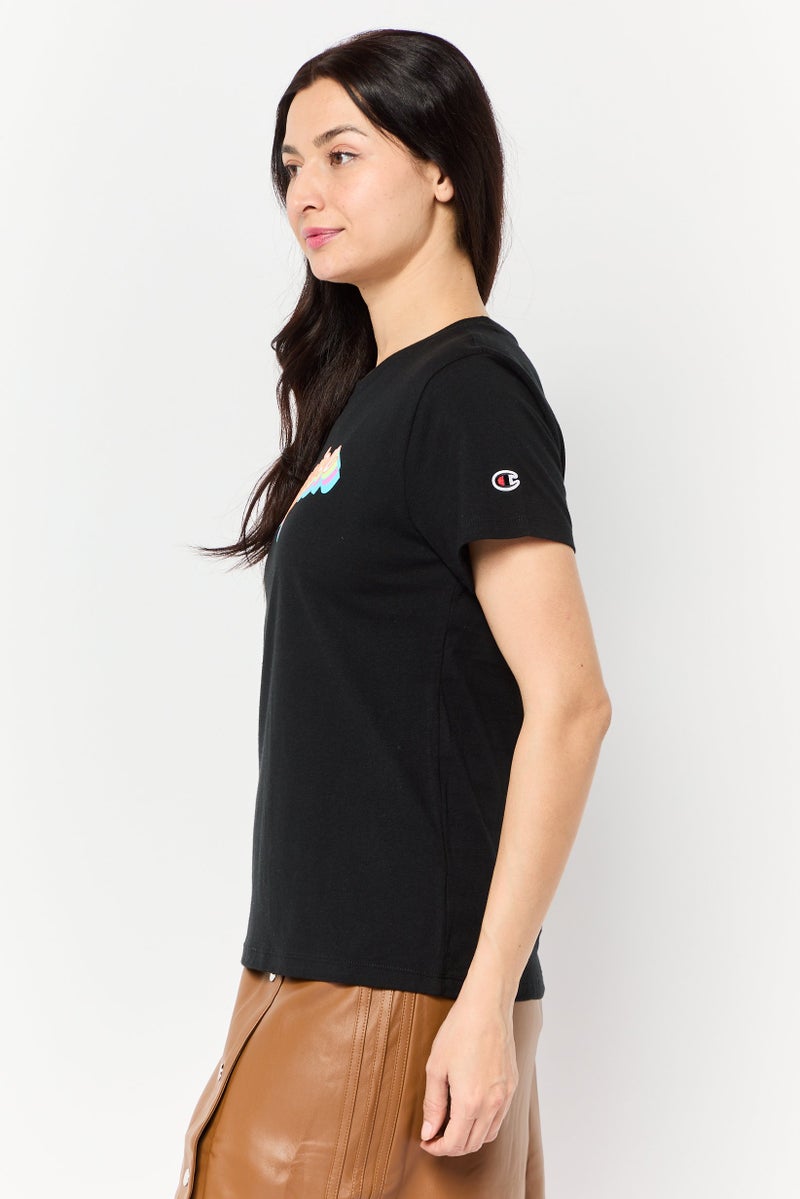Champion Women Sportswear Fit Short Sleeve Outdoor T-Shirt, Black  - Image 2