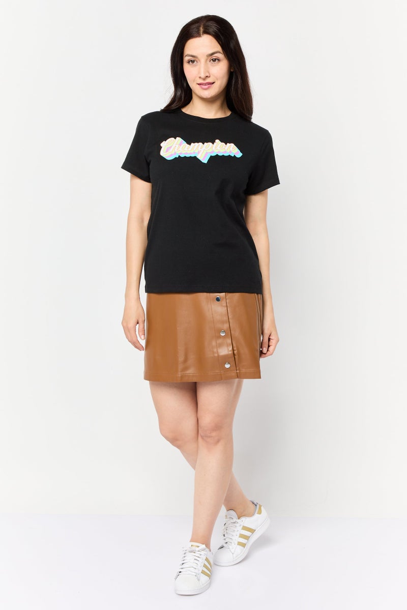 Champion Women Sportswear Fit Short Sleeve Outdoor T-Shirt, Black  - Image 4