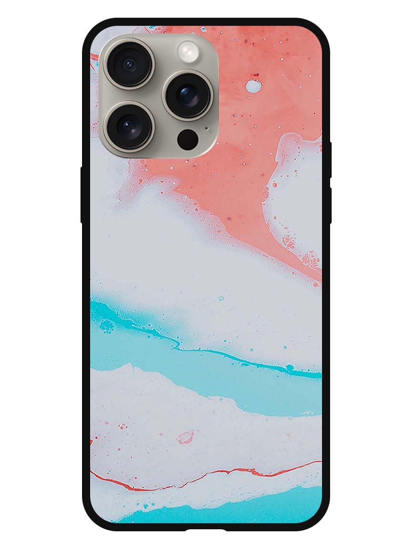 Theodor Protective Case Anti Scratch Shock Proof Bumper Cover For iPhone 15 Pro White Red Pattern - Image 1