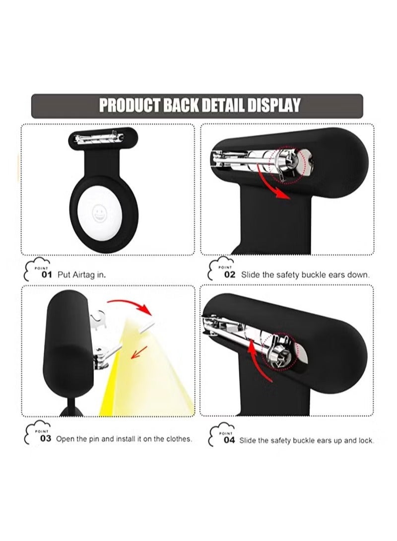 4 Pcs Hidden Silicone Protective Case Compatible with Apple AirTag with Invisible Pin Holder Anti Lost AirTag Holder Suitable for Kids and Elderly - Image 3