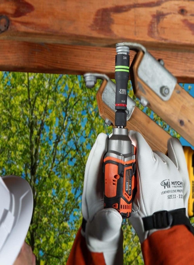 كلاين تولز مقبس صدمات قلاب 3 في 1 من كلاين تولز 66044، فتحة محاذاة، مقاسات سداسية 9/16 بوصة، 3/4 بوصة، 12 نقطة، محول مربع من 1/2 بوصة إلى 3/8 بوصة - Image 4